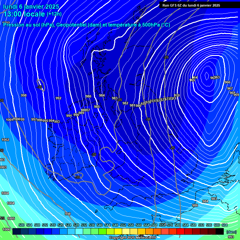 Modele GFS - Carte prvisions 