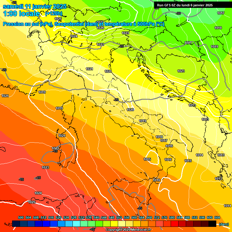 Modele GFS - Carte prvisions 