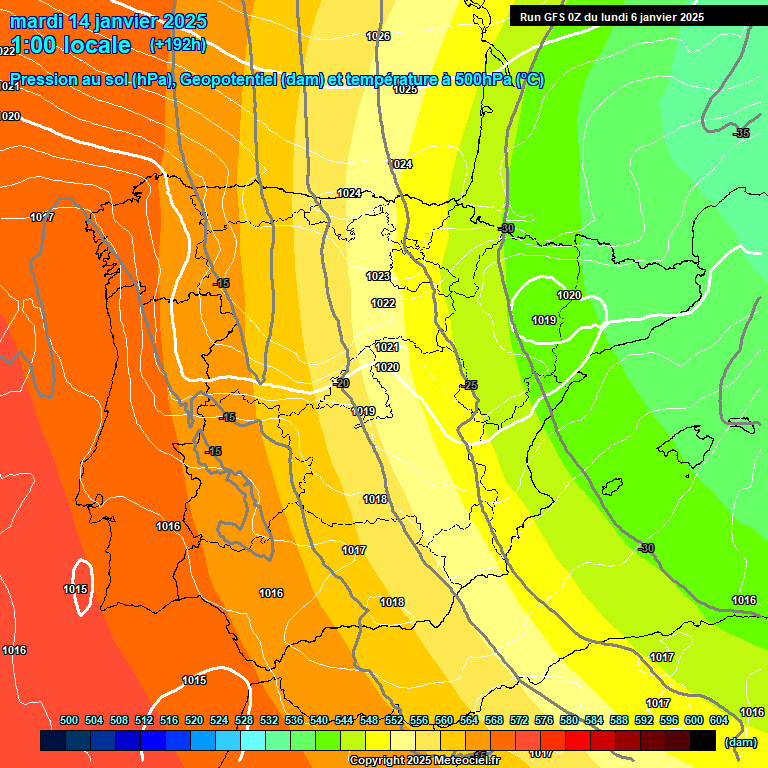 Modele GFS - Carte prvisions 