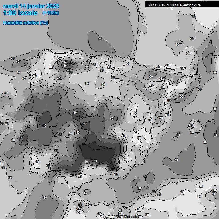 Modele GFS - Carte prvisions 