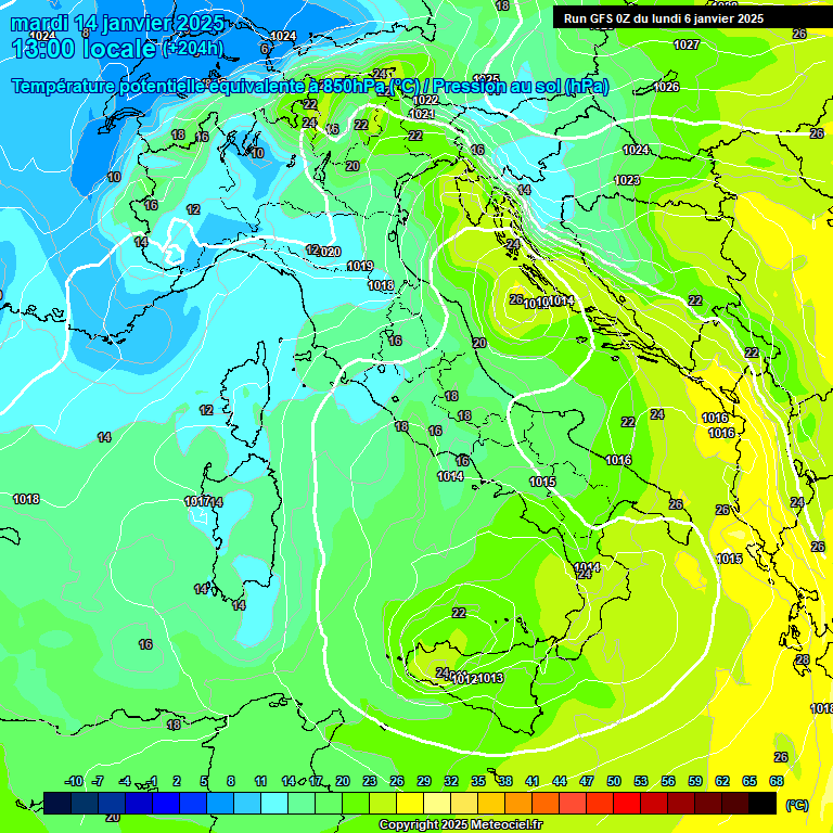 Modele GFS - Carte prvisions 