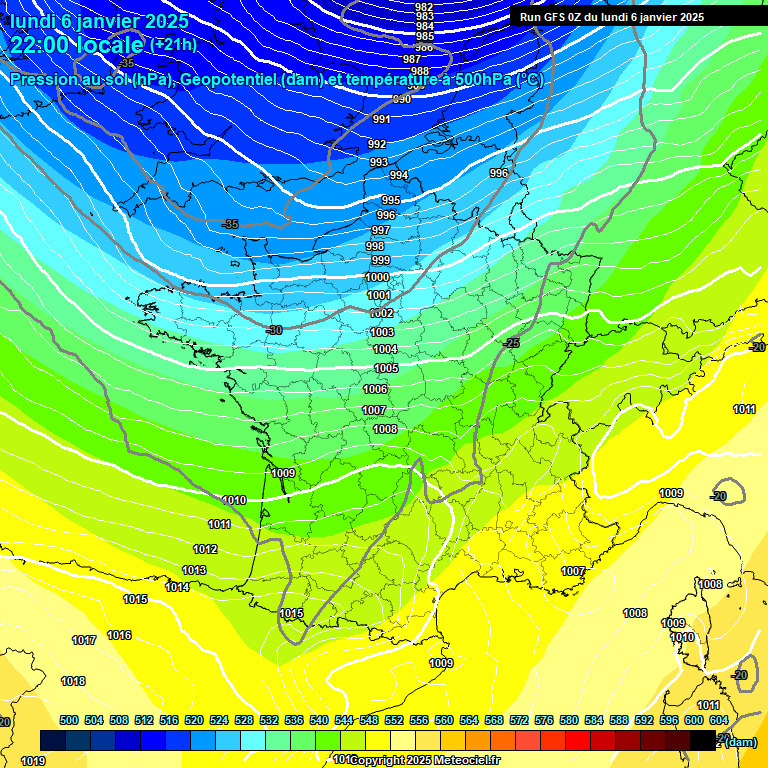 Modele GFS - Carte prvisions 