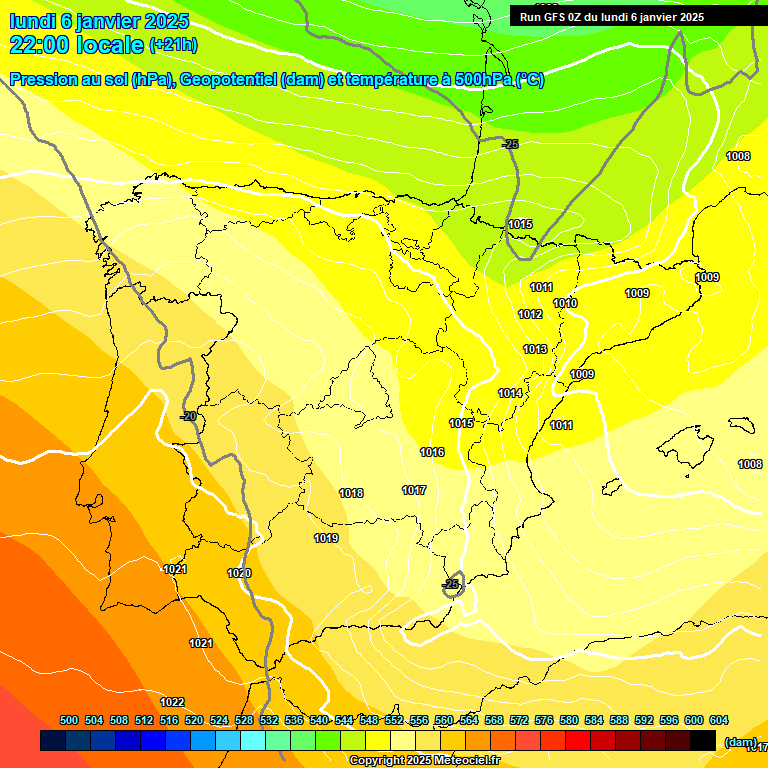 Modele GFS - Carte prvisions 