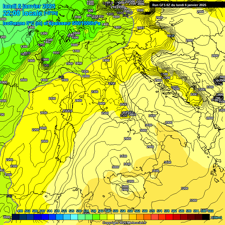 Modele GFS - Carte prvisions 