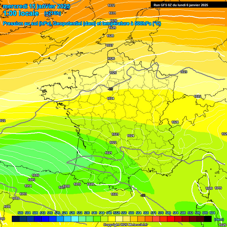 Modele GFS - Carte prvisions 