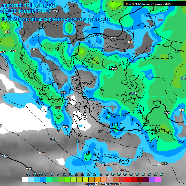 Modele GFS - Carte prvisions 