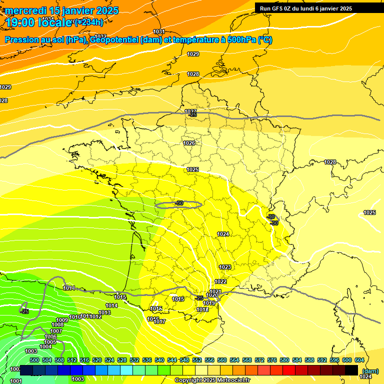 Modele GFS - Carte prvisions 