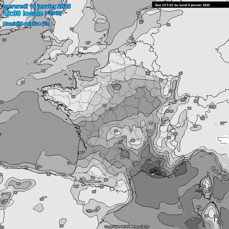 Modele GFS - Carte prvisions 