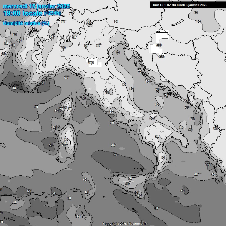 Modele GFS - Carte prvisions 