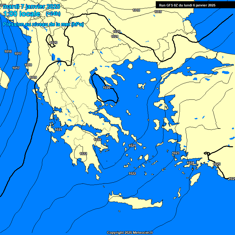 Modele GFS - Carte prvisions 