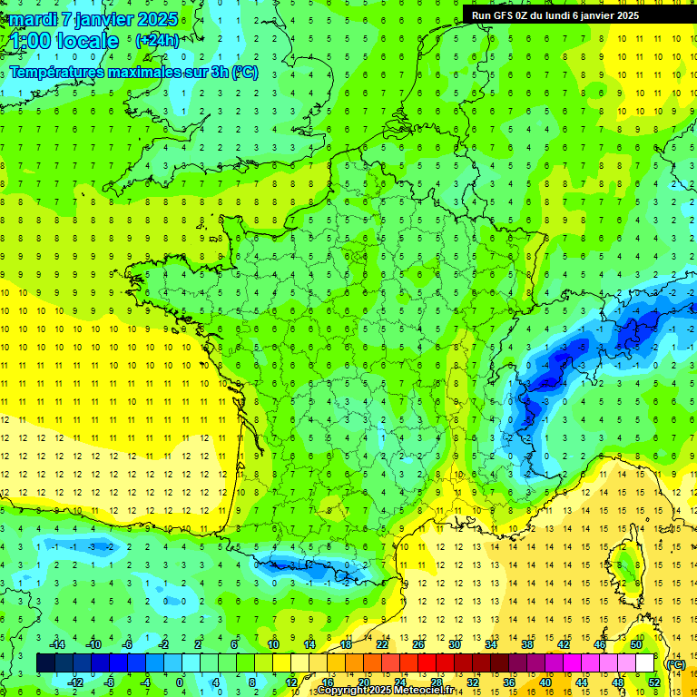 Modele GFS - Carte prvisions 