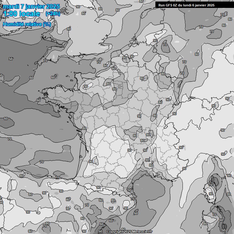 Modele GFS - Carte prvisions 