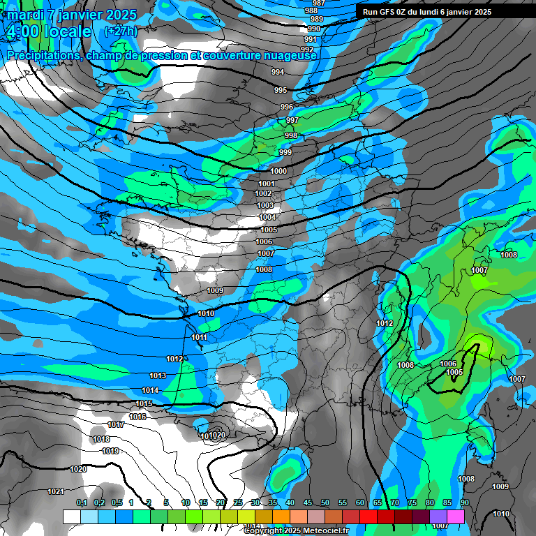 Modele GFS - Carte prvisions 