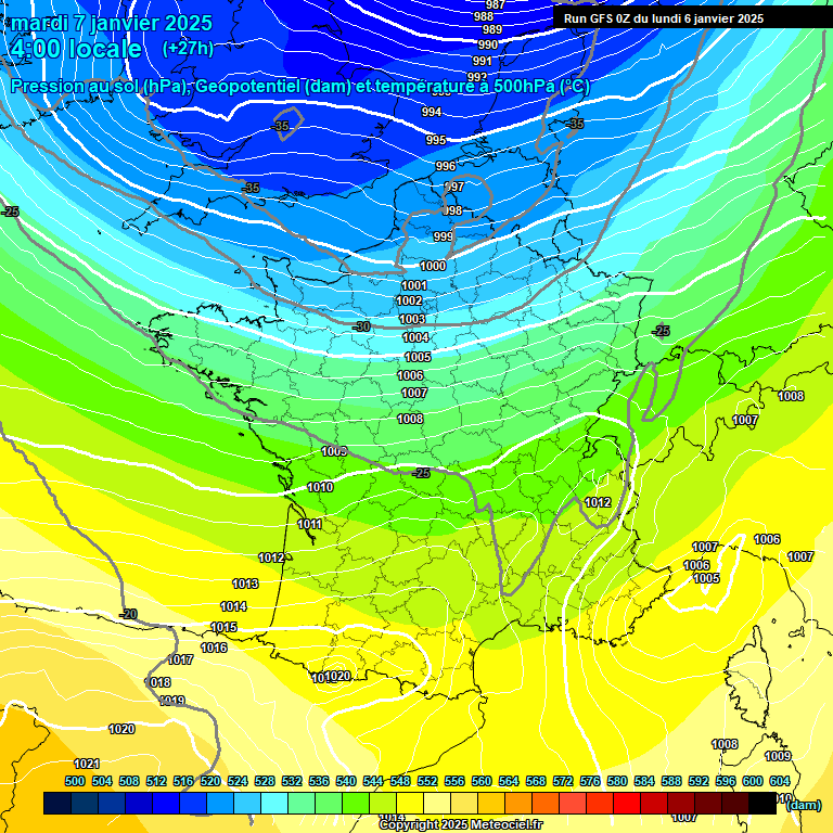 Modele GFS - Carte prvisions 