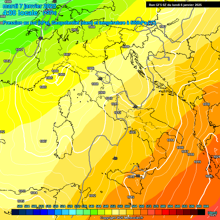 Modele GFS - Carte prvisions 