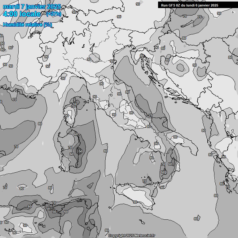 Modele GFS - Carte prvisions 