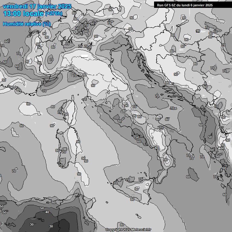 Modele GFS - Carte prvisions 