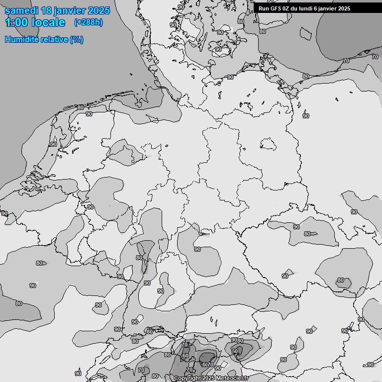 Modele GFS - Carte prvisions 