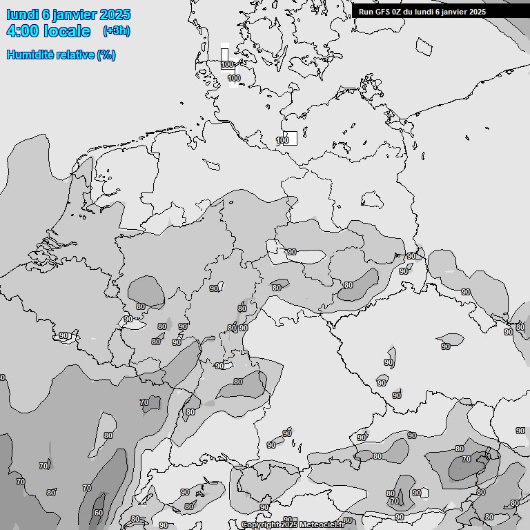 Modele GFS - Carte prvisions 