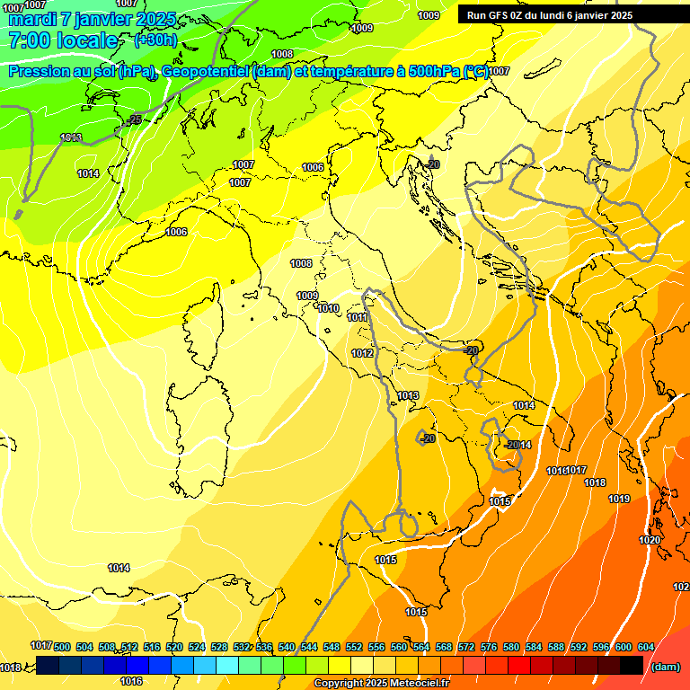 Modele GFS - Carte prvisions 