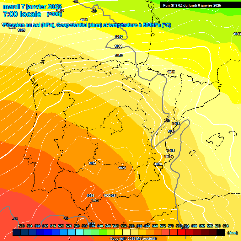 Modele GFS - Carte prvisions 