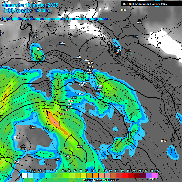 Modele GFS - Carte prvisions 