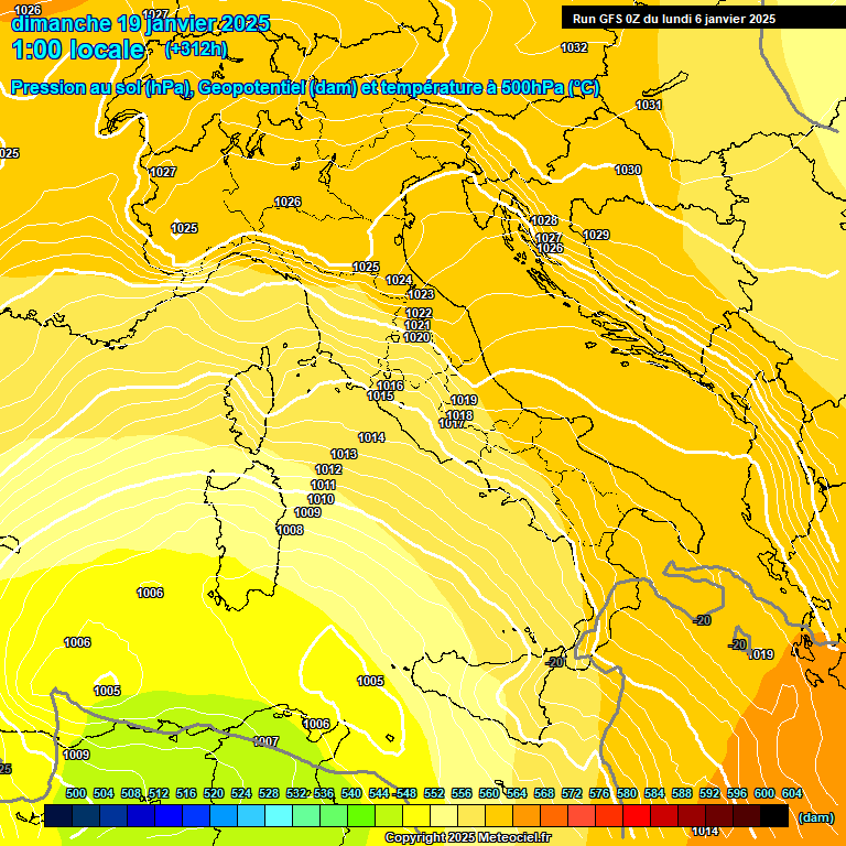 Modele GFS - Carte prvisions 