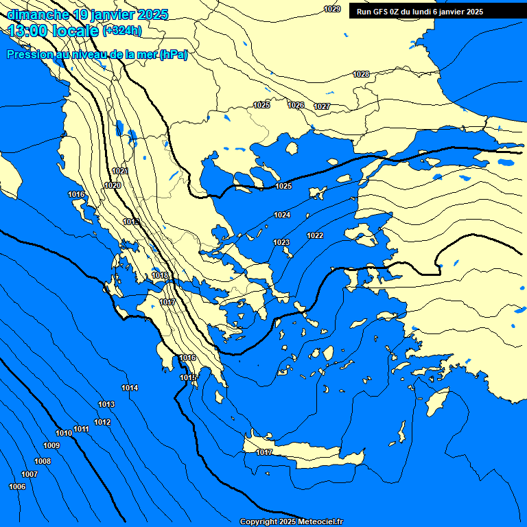 Modele GFS - Carte prvisions 