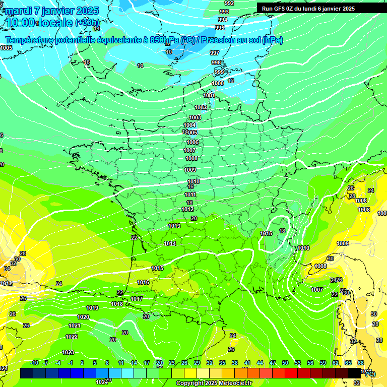 Modele GFS - Carte prvisions 