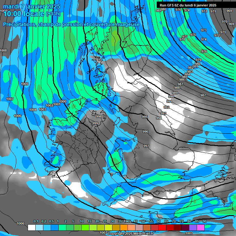 Modele GFS - Carte prvisions 