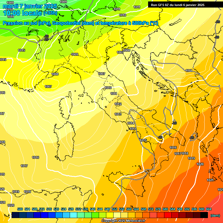 Modele GFS - Carte prvisions 