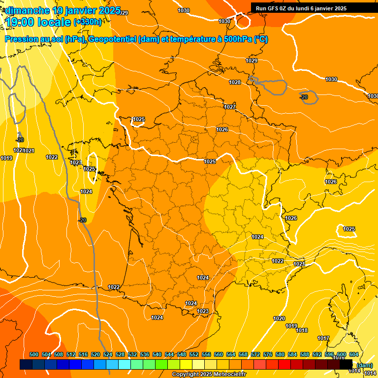 Modele GFS - Carte prvisions 