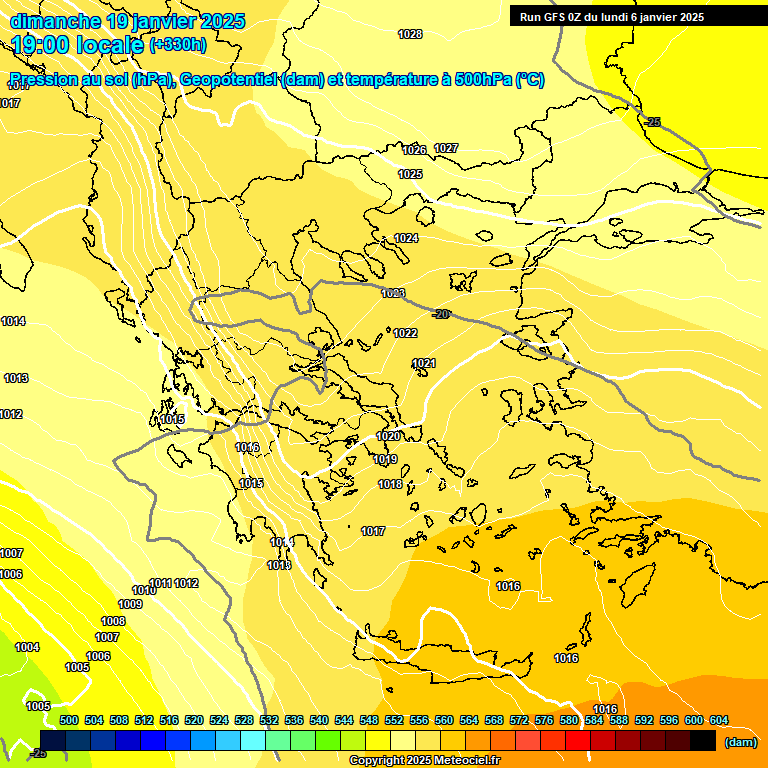 Modele GFS - Carte prvisions 