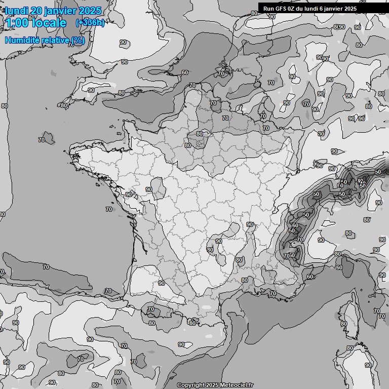 Modele GFS - Carte prvisions 