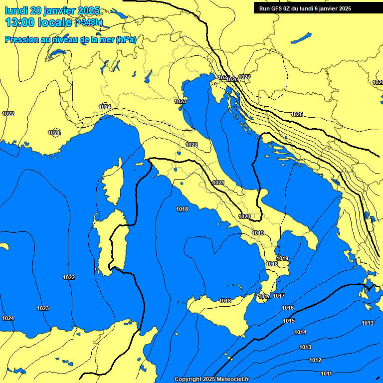 Modele GFS - Carte prvisions 