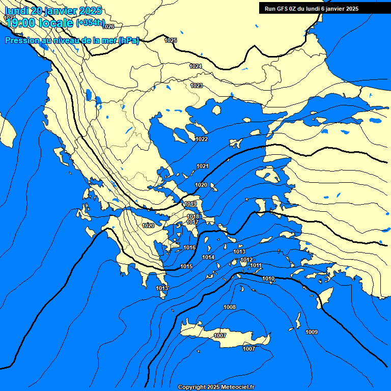 Modele GFS - Carte prvisions 