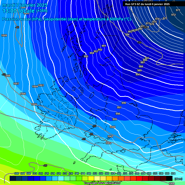 Modele GFS - Carte prvisions 