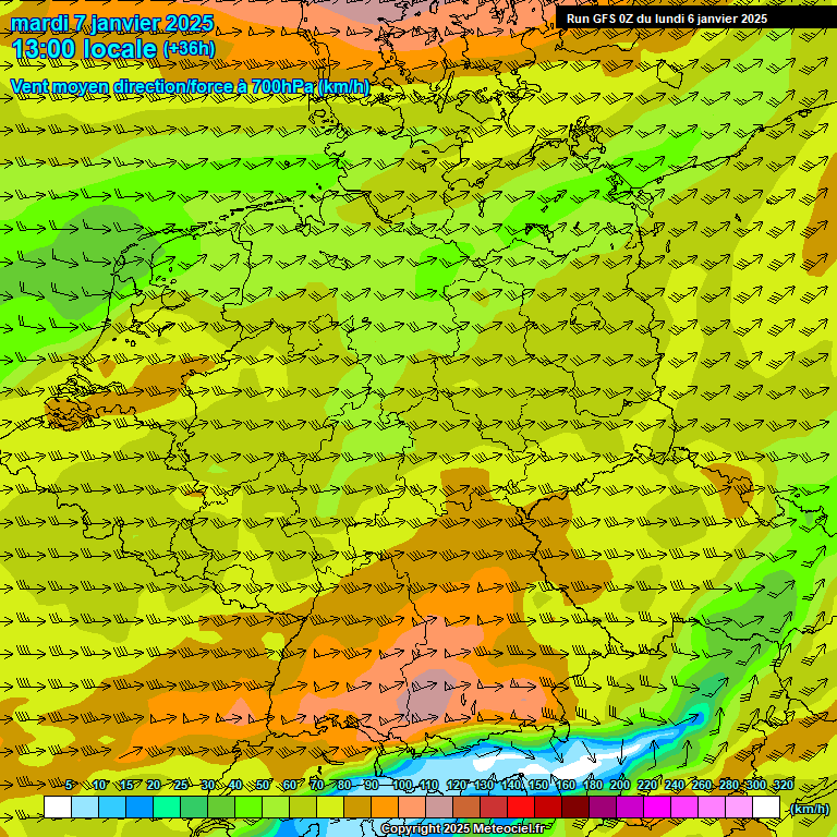 Modele GFS - Carte prvisions 