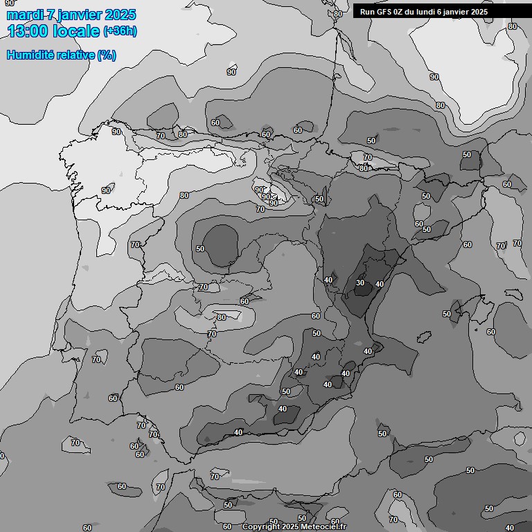 Modele GFS - Carte prvisions 