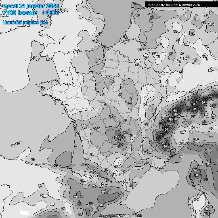 Modele GFS - Carte prvisions 