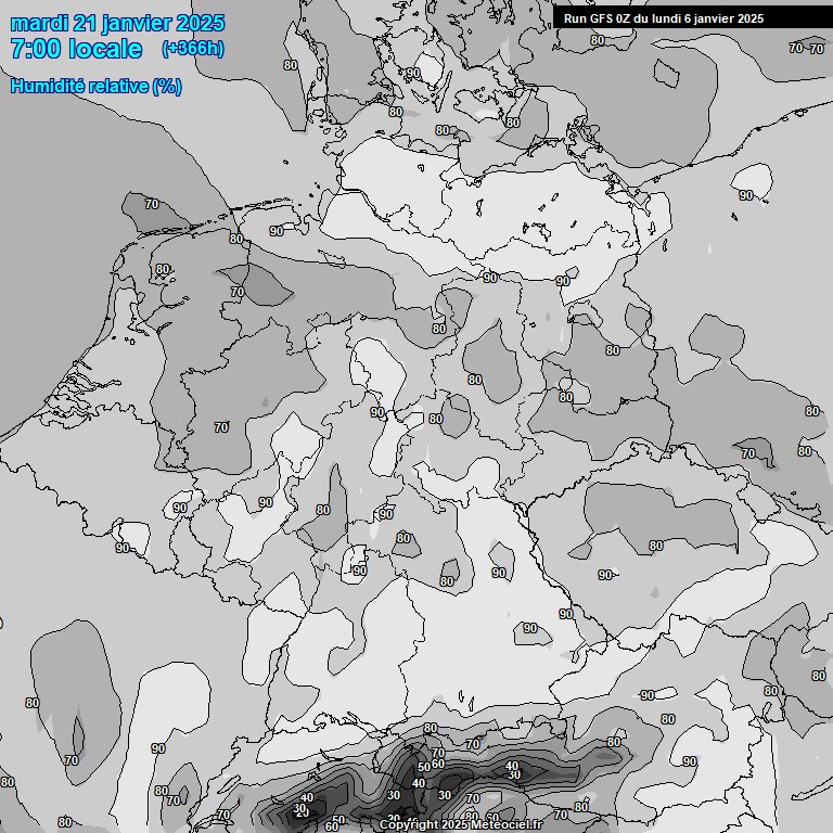 Modele GFS - Carte prvisions 