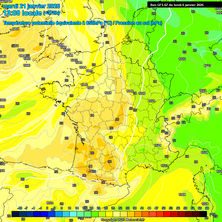 Modele GFS - Carte prvisions 