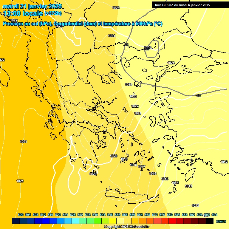 Modele GFS - Carte prvisions 