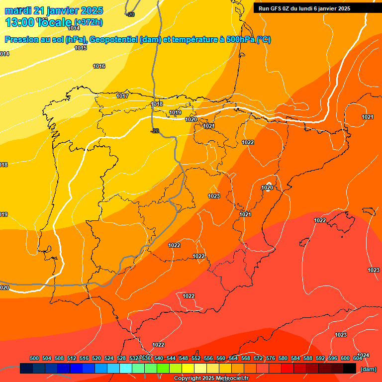 Modele GFS - Carte prvisions 