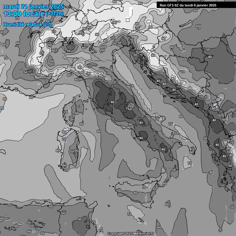 Modele GFS - Carte prvisions 