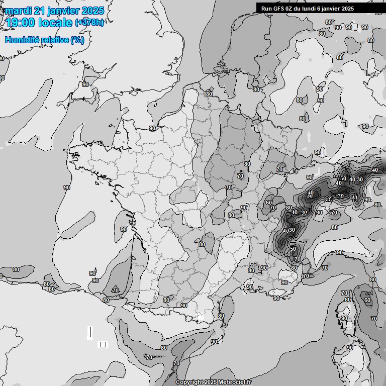 Modele GFS - Carte prvisions 