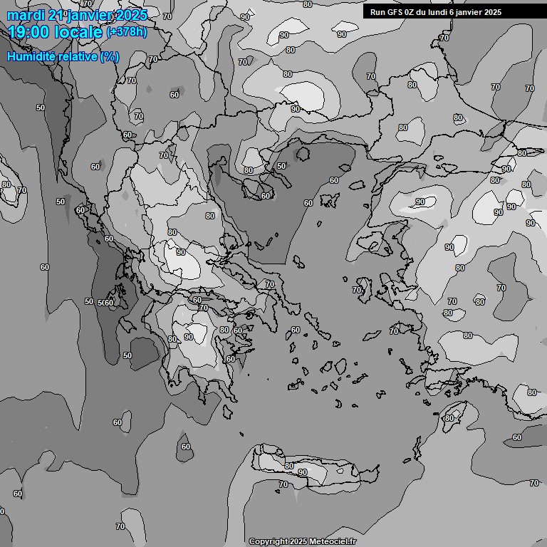 Modele GFS - Carte prvisions 