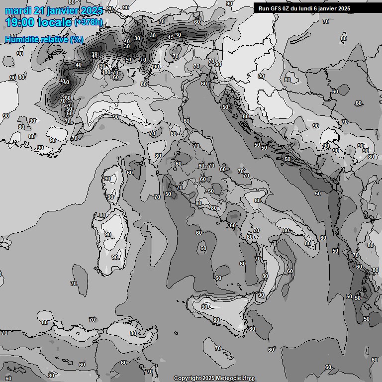 Modele GFS - Carte prvisions 