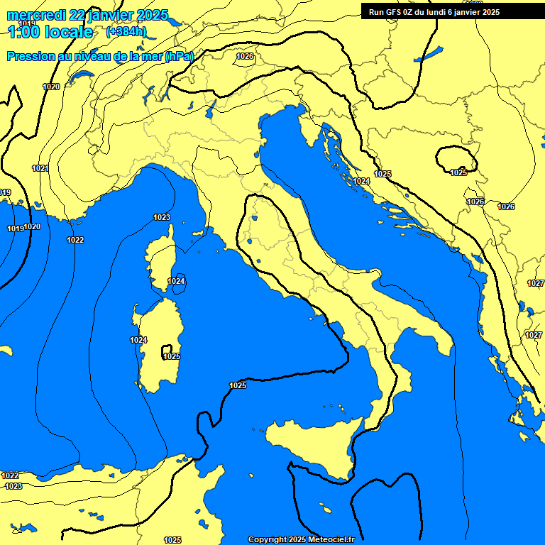 Modele GFS - Carte prvisions 