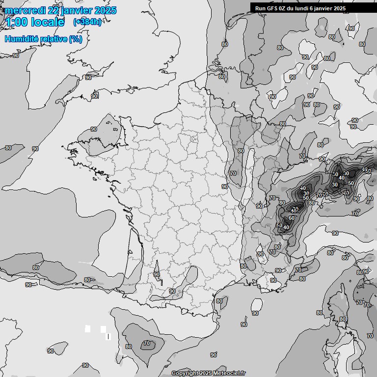 Modele GFS - Carte prvisions 